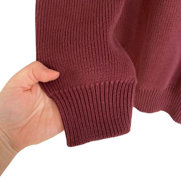 Vintage LL Bean Burgundy 5 Button Henley Cotton Fisherman Knit Sweater XXL Tall - Picture 7 of 15